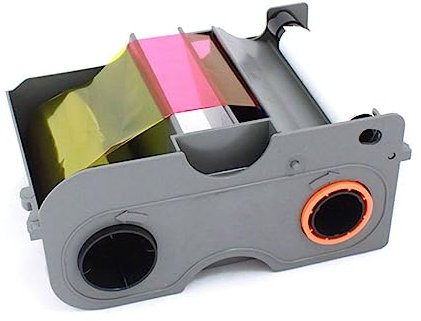 2ID - Fargo DTC1250 YMCKO Farbbandkassette mit Reinigungsrolle | Original Fargo 45000 Farbband | druckt langlebige, lebendige Vollfarbbilder, Text und Barcodes auf PVC-ID-Karten | hält bis zu 250