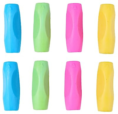 LJFEA Silikon Stift Griffe, 8 Stück Silikon Bleistift Griffe, Schreibhilfe für Stift Kinder, Ergonomische Stifthalter, Linkshänder Rechtshänder Bleistift Griffe Bunte Für Kinder Erwachs