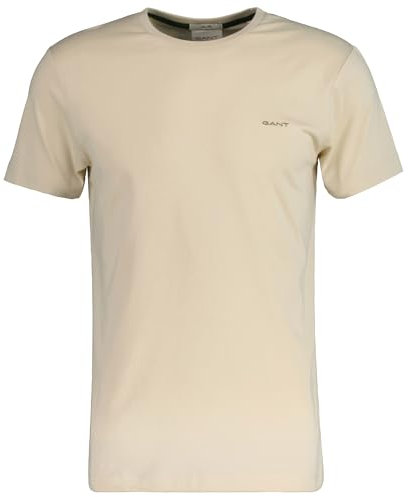 Gant Herren Contrast Logo SS T-Shirt, Silky BEIGE, Medium