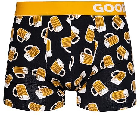 Dedoles Boxershorts Herren & Jungen Unterwäsche Trunks Baumwolle lustige Designs Dinosaurier Hamster Spiele Maulwurf Geschenk, Farbe Schwarz, Motiv Hopfengetränk Vom Fass Unterhose, Gr. L