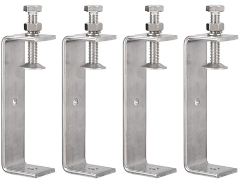 Awclub 4er-Pack 304 Edelstahl C-Klemmen mit 120mm/4,72 stabiler breiter Backenöffnung Tiger-Klemme für Holzbearbeitung Schweißen Konstruktion Haushalt Halterung