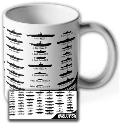 Tasse German Submarine Evolution Bundeswehr Bundesmarine Marine U-Boote #42329