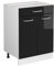 Vicco Küchenunterschrank R-Line, Schwarz Hochglanz, 60 cm mit Schublade, ohne Arbeitsplatte