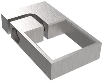 Sellon24® Supporto di ancoraggio da parete in acciaio inox, rettangolare, 40 x 40 x 2, morsetto per fissaggio a parete in acciaio inox V2A, profilo (A/3507-040)