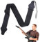 Gitarrengurt Guitar Strap mit 3 Plektrum Verstellbare Gurte Geflochtene Gitarrengurt E-Gitarre PU Lederenden Gitarrenband mit 3 Plektrumhaltern für E-Gitarre Westerngitarre Akustikgitarre (Schwarz)