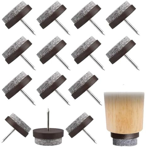 Filzgleiter für Stühle,60 Stück Filzgleiter Nagel Stuhlgleiter Filz Rund 22mm Tischbein Stuhlgleiter Nägel Bodenschutz Parkettschoner für Möbel Tischbeine Schwarz