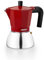 MONIX Induction Inox, Caffettiera Italiana In Alluminio e Acciaio Inox, Capacità 9 Tazze, Manico Termoresistente, Facile da Lavare, Adatta a Tutti i Tipi da Piano Cottura, Incluso a Induzione, Rosso