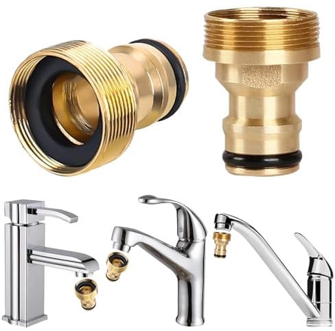 Generisch Conector universal de grifo para grifo mezclador, grifo jardín, adaptador de manguera, adaptador de manguera, adaptador de manguera de jardín con arandela de sellado