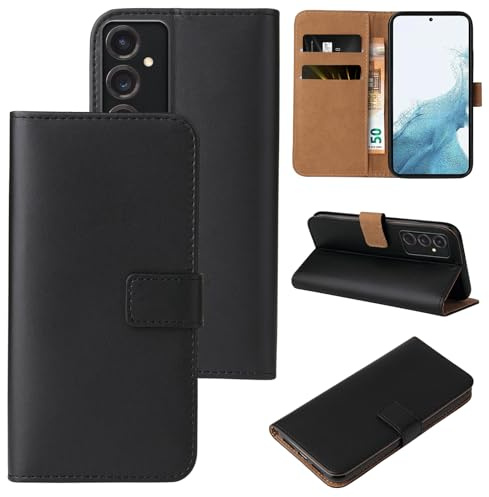 LBH Handyhülle für Samsung Galaxy S24 mit Karten- und Geldfach Smartphone Hülle mit Standfunktion Flip Case Wallet Schutzhülle Magnetverschluss Schwarz