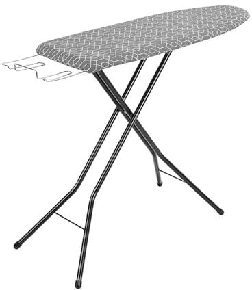 HARIPYER Foldable Ironing Board (66-90cm) 7-speed Height Adjustment Portable Ironing Board with Heat-resistant Cotton Cover and Iron Holder