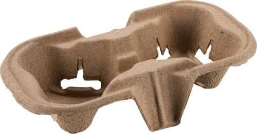 ABENA Cup Holder |Pack of 50| Drinks Tray for Takeaway Coffee Cups, Cup Holders Made From Cardboard For Two Coffee Cups, Simple & Safe Drink Holder For Carrying Drinks of Different Sizes