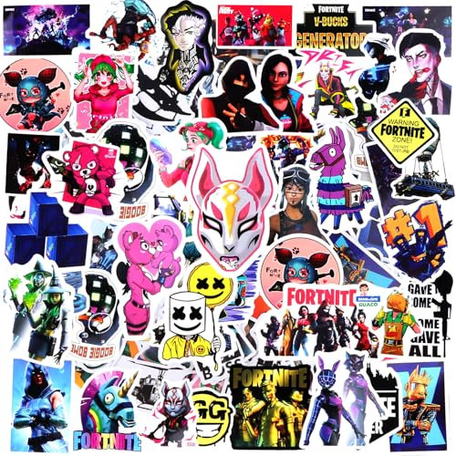 100PCS Gaming Stickers, Fort-nite Stickers for Kids, Game Theme Cartoon Stickers, Vinyl Waterproof Anime Decals Cool Trendy Decals for Water Bottles Laptop Guitar Skateboard Scrapbook