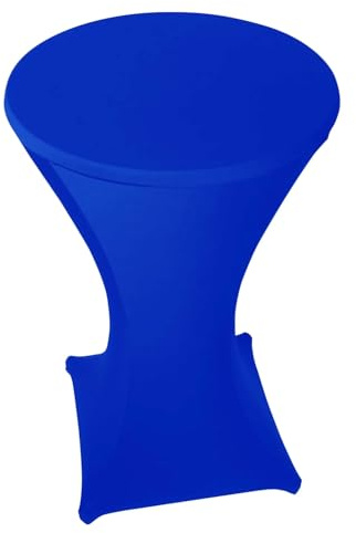 Stoff-Kollektion - Stretch Stehtischhusse 70cm aus Polyester & Stretch – Bügelfrei & Waschbar bis 40°C – Gummierte Fußtasche & passgenau - Tischhussen für Hochzeiten, Partys & Events - Königsblau