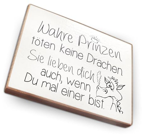 Magnet aus Buchenholz Kühlschrankmagnete mit Sprüchen (Wahre Prinzen)