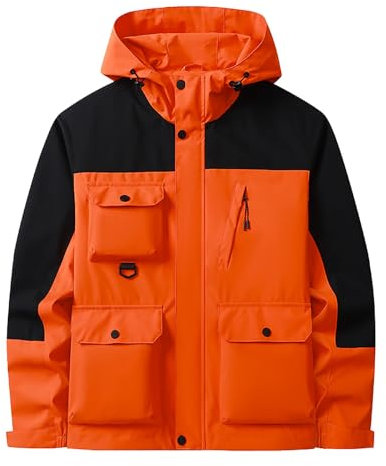 Rrongwn Manteau de pluie pour homme - Imperméable - 5XL - Respirant - Veste de pluie fine - Coupe-vent - Veste softshell de transition - Veste de randonnée - Veste d'extérieur pour la randonnée et le