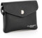 flora & co - Petit Porte-Monnaie Cartes Similicuir Souple - Portefeuille Pochette Rabat Zip avec Crochet Porte-clé - Pratique Léger - Noir
