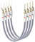 Impeto Hl-Fl Series BiWire Jumpers, SCable jumper para altavoz, Cobre de alta pureza Banana a Spade Cable de puente para altavoz - Set of 4 (4 Cables)