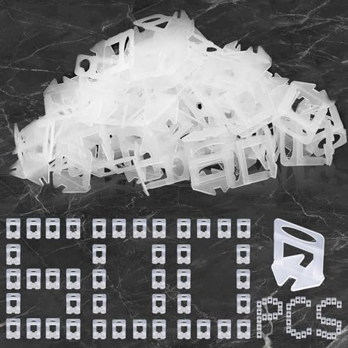 TUAKIMCE 600 Stück Fliesen Nivelliersystem 3mm Zuglaschen, Nivelliersystem Fliesen Nivelliersystem Kit Fugenbreite Verlegehilfe für Fliesen Wandfliesen Bodenfliesen Höhe 3-16 mm