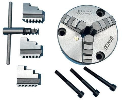 Portabrocas Mini torno de montaje frontal de 100 mm Portabrocas de torno autocentrante de 3 mordazas Portabrocas de desplazamiento de metal manual K11-100