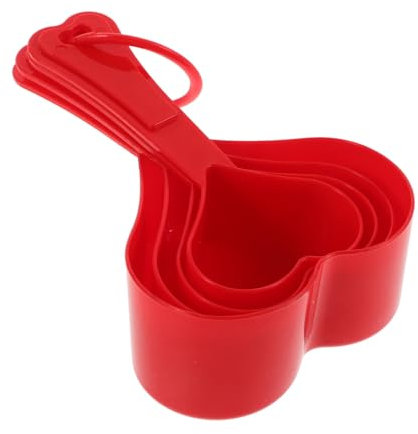 Ciieeo Heart Shaped Measuring Spoon Set 4-Piece Plastic Measuring Spoons for Baking and Cooking Cute and Functional Kitchen Utensils for Home Use Random Color