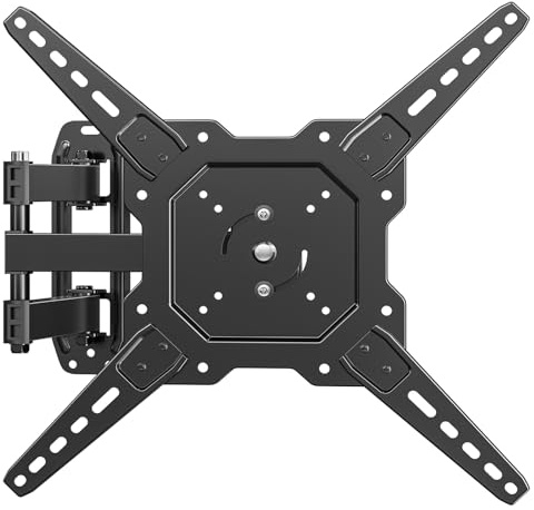 Simple Trending Soporte de pared para TV de movimiento completo para televisores de 26 a 60 pulgadas y paneles planos, soporte de movimiento giratorio de extensión de inclinación máxima VESA 400 x 400