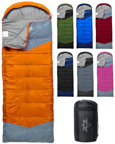 Schlafsäcke für Erwachsene & Kinder – Für Kaltes & Warmes Wetter Wasserdichter, Leichter Schlafsack für Camping, Wandern & Trekking – Geeignet für 3-4 Jahreszeiten