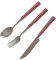 EXHUMKY 1set Posate Ceramica Con Manico Stile Francese Per e Dessert Include Coltello Forchetta e Cucchiaio Utensili Pratici e Facili Da Pulire Quadretti