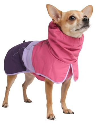 Spark Paws Dog Raincoat, Waterproof Coat Rain Jacket for Small Medium Large Dogs, Reflective Breathable Full-Body Coverage - Pink Lilac Purple - S