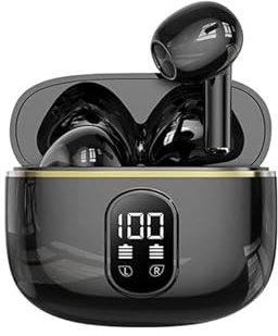 Market Stylez Bluetooth 5.4 Kabellose Kopfhörer, Sport In-Ear Earbuds mit 4 ENC Mikrofonen, 40 Std Spielzeit, Tiefer Bass, Geräuschunterdrückung, LED-Anzeige, kompatibel mit Android & iOS (Schwarz)