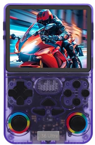 Xiuganpo Console di Gioco Portatile retrò con Schermo Trasparente da 3,5 Pollici e Scheda di Memoria da 64 GB per Giochi Portatili