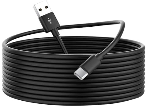 OXZEEWEE 3M USB C Power Extension Cable for Home Security Cameras or Devices with USB C Port, USB A to Type C Durable Charging and Data Sync Cord(Black)