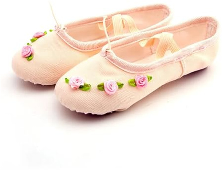 Ballettschuhe Schuhe Frau Trend Ballerinas Line Dance Bequeme Ballett Core for Tanzende Mädchen Erwachsene Schuh für die Leistung(Beige,31)