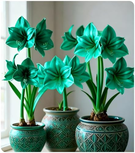 Winterharte Mehrjährige-Einfach Zu Pflegen-Amaryllis Winterhart-Ausgezeichnete Verzierung,Dunkelstunde Violett,Wunderschön.-1Wurzel-H