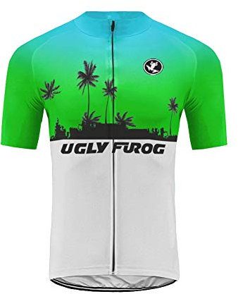 UGLY FROG Salopette Ciclismo da Uomo in Maglia Ciclismo da Strada Bianca Manica Corta e Pantaloncini da Ciclismo Traspiranti con Motivo a Bandiera IT DXC09