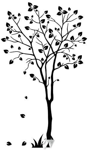 Decords Arbre Autocollant Sticker Mural Bouleau Art Vinyl pépinière Stickers Nature botanique Arbres Stickers forêt Decor Naturel Grande Feuille peler et Coller