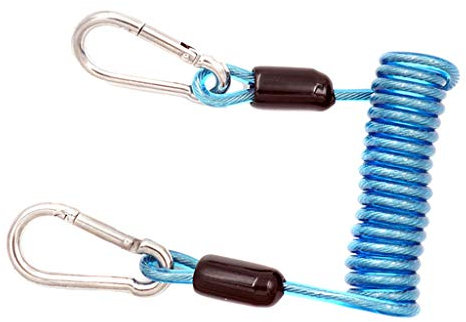 Spiralkabel Tauchen Lanyard mit Karabinerhaken Unterwasser Sicherungsleine aus PU-, Blau