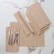 Encasa XO Platzsets Esstisch Set von 6 | Solide Beige | Fein gerippte Baumwoll-Tischunterlage | Größe 48x32 cm | Maschinenwaschbar