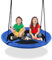 GOPLUS Balançoire Nid d’Oiseau Rond, Balançoire de Jardin en Tissu Oxford et PP, Ø100CM, Hauteur Réglable 100-160CM, Charge Maximale 150KG, pour Enfant/Adulte/Animaux de Compagnie (Bleu