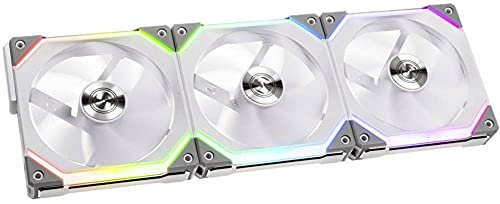 Lian Li 12UF3W UF-SL120-3W - Set di ventole fai da te per desktop, 122,8 x 122,4 x 25 cm, 31,2 cm, 3,6 Watt, 12 V DC, 1900 giri/min, 31 dB, 58,54 CFM, attacco a 3 poli, raffreddamento ad aria