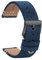 TStrap Leder Uhrenarmband 20mm - Weich Blau Quick Release Uhrenarmbänder Ersatz - Sport Uhrenarmband für Herren Damen - Smartwatches Armband mit Schwarz Schließe - 18mm 19mm 21mm 22mm