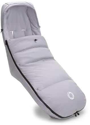 Bugaboo Performance Winter Fußsack für die kalte Jahreszeit und extremes Wetter, unverzichtbares Kinderwagen-Zubehör mit Kapuze, Schuhabdeckung und Zwei-Wege-Reißverschluss, Fußwärmer in Misty Grey