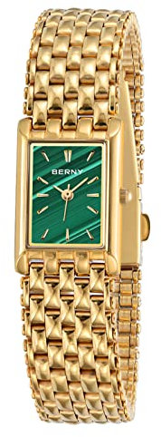 BERNY Gold Uhren für Frauen Aktualisierte Damen Quarz Armbanduhren Edelstahl Band Damen Kleine Gold Uhr Luxus Casual Mode Armband Werkzeuge Inklusive…