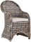 Esszimmer-Sessel Rattan Grau Rattan Korbsessel Esszimmerstuhl Korb Sessel Korbstuhl mit Armlehne Flechtsessel (Mehrfarbig, mit Polster)