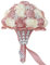 XINNI Handgefertigter Brautstrauß Hochzeit Braut Brautjungfer Satin Rose Blume Blumenstrauß mit Strass und Perlen Hochzeit Dekoration Altrosa und Elfenbein
