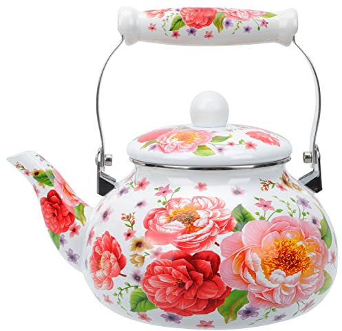 Großer Emaille-wasserkocher Mit Roter 2 4 L Teeservice Für Den Haushalt Hotelrestaurant Sicher Für Den Täglichen Gebrauch