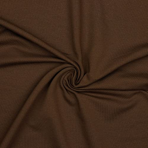 French Terry Uni Meterware Tex + GOTS zertifiziert über 50 Farben zur Auswahl Sweat (022 I Braun, 200 x 150cm)
