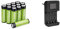 Amazon Basics Piles Rechargeables AA 2000 mAh (Lot de 12) - Pré-chargées & Chargeur de Piles numérique et Intelligent, pour 4 Piles AA, AAA