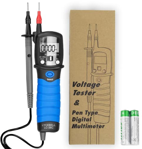 Digital Multimeter Durchgangsprüfer, Duspol Spannungsprüfer Stromprüfer 6000 Counts Ohmmeter AC/DC Voltmeter/Widerstand/Diode/Kapazität, Datenhaltung & Taschenlampe