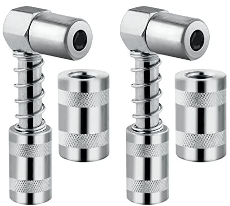 SURIEEN 90 Degree Grease Coupler Adapter with Sleeves for Auto, Farm, Truck