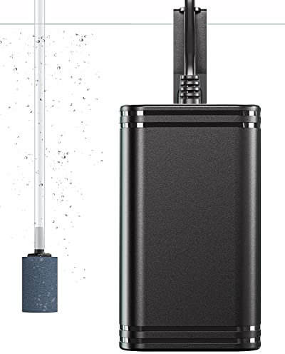 Pawfly Mini Aquarium Air Pump for 12-80 L Nano Fish Tanks 1 L/min Oxygen Aerator Pump with Bracket Airline Tubing Air Stone Control Valve and Check Valve Accessories